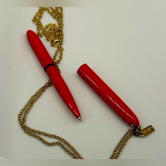 KATE SPADE Necklace - Red Pen with Gold Chain - Picture 7 of 14